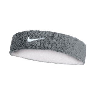 Nike Stirnband Swoosh Classic Reversible (Baumwollmix) 2025 grau/weiss - 1 Stück