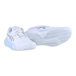 Asics Tennisschuhe Gel Resolution X Clay/Sandplatz (Stabilität) weiss/silber Damen