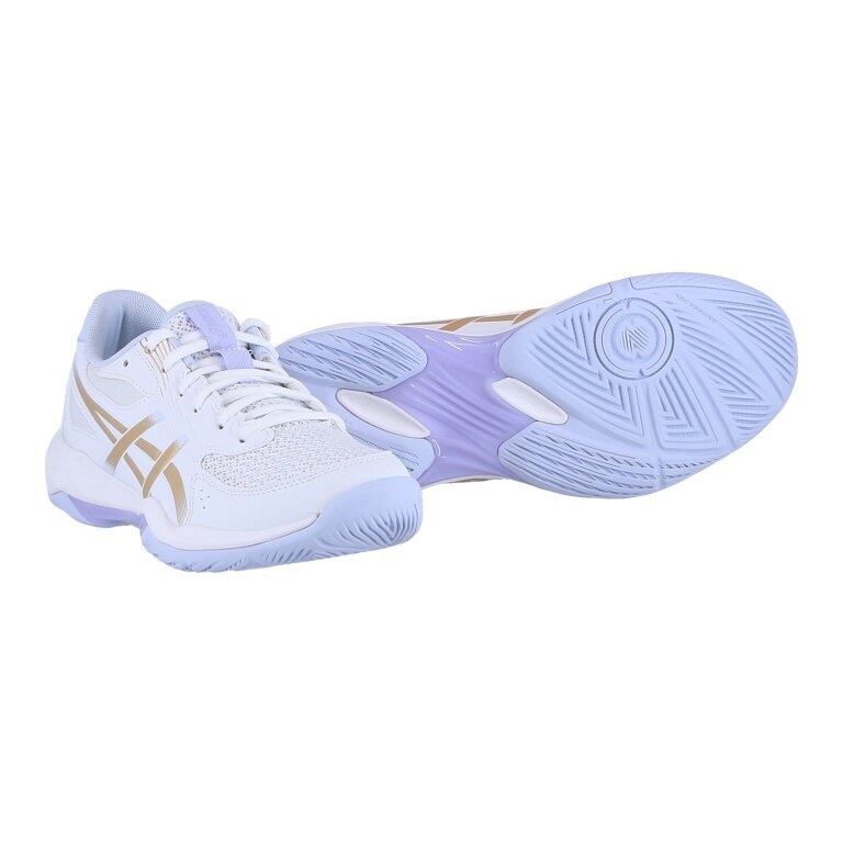 Asics Hallen-Indoorschuhe Gel Rocket 12 (multifunktional/Stabiltät) weiss/hellblau Damen