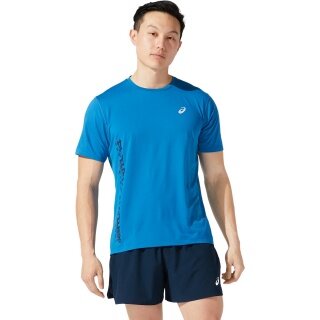 Asics Lauf-Tshirt Run (atmungsaktiv, schnell trocknend) blau Herren