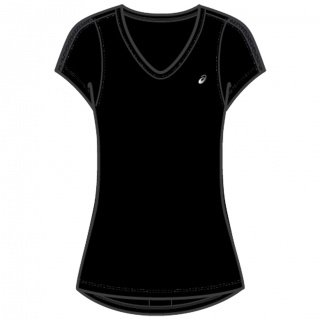 Asics Trainings-Shirt V-Neck schwarz Damen