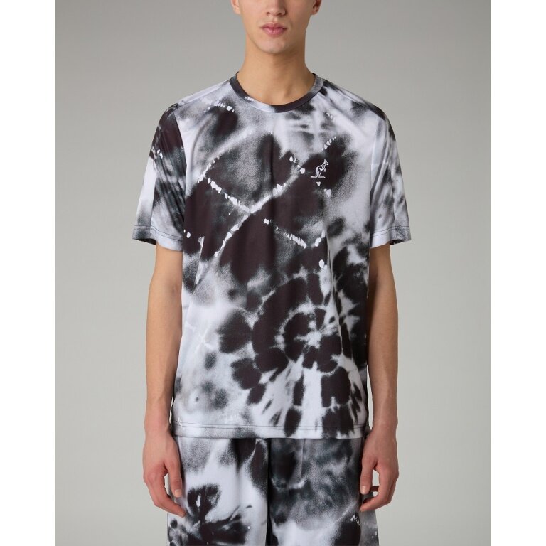 Australian Tennis-Tshirt Ace All Print 2025 schwarz/weiss Herren