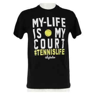 Australian Tennis-Tshirt My Life (Baumwolle) schwarz Herren