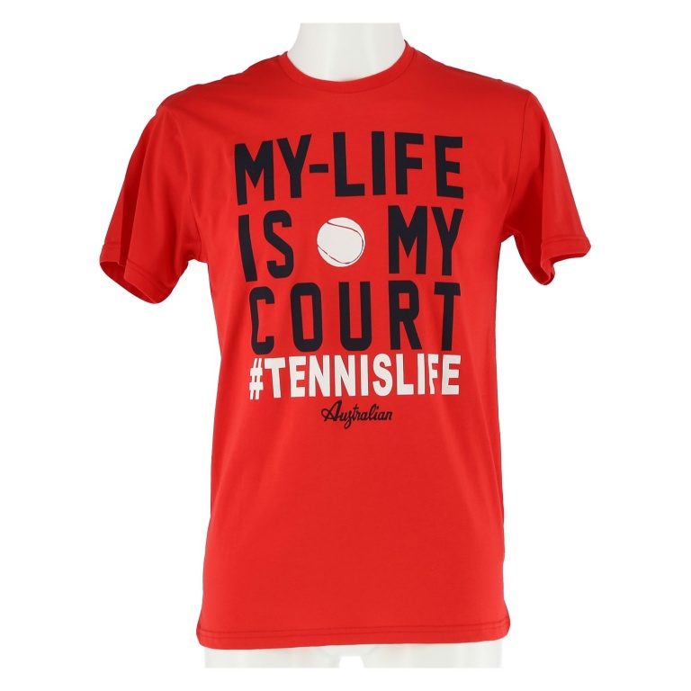 Australian Tennis-Tshirt My Life rot Herren