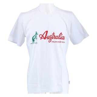 Australian Tshirt Logo Schriftzug (100% Baumwolle) weiss/rot Herren