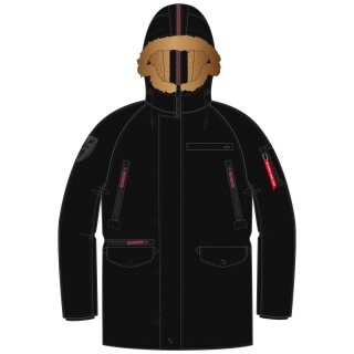 Alpha Industries Winterjacke PPS N3B schwarz/rot Herren