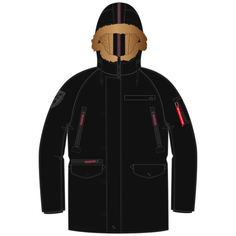 Alpha Industries Winterjacke PPS N3B schwarz/rot Herren