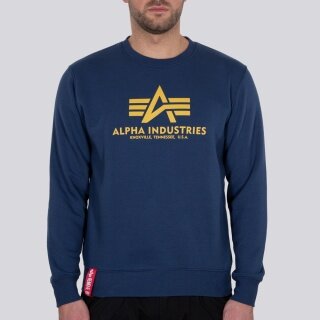 Alpha Industries Pullover Basic (Baumwolle) Sweater newnavy/gelb Herren
