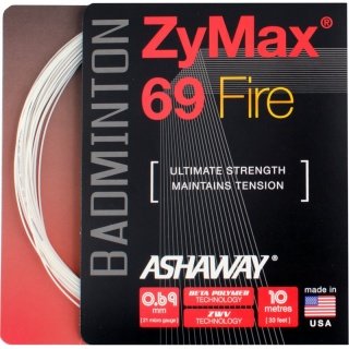 Ashaway Badmintonsaite Zymax 69 Fire weiss 10m Set