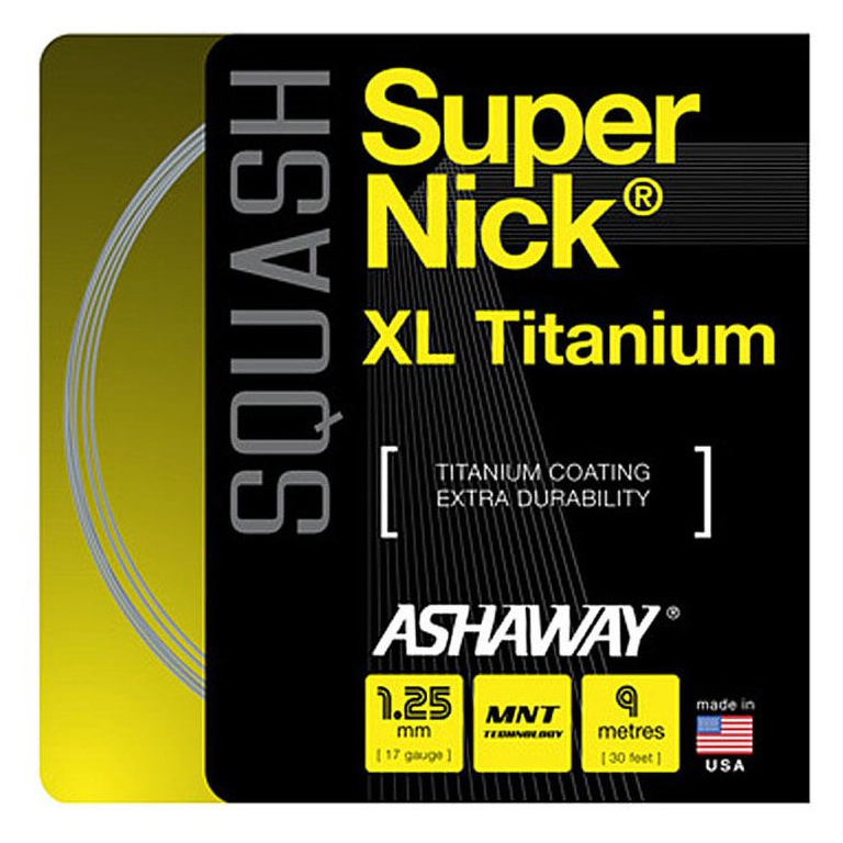 Ashaway Squashsaite Super Nick XL Titanium 1.25 grau 9m Set