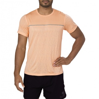 Asics Lauf-Tshirt Cool orange Herren (Größe XL)