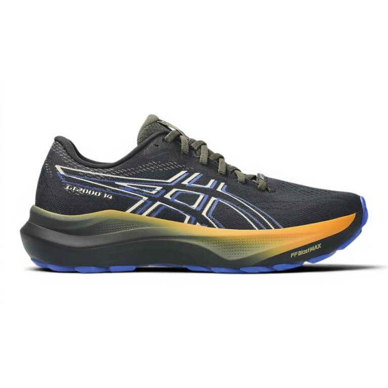 Asics Laufschuhe GT-2000 14 GTX (wasserdicht, Dämpfung) schwarz/gelb/blau Herren