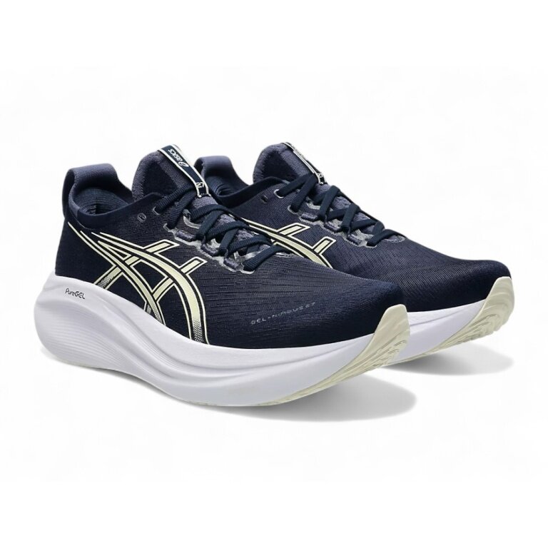 Asics Laufschuhe Gel Nimbus 27 (Dämpfung) 2025 dunkelblau/vanilla Herren