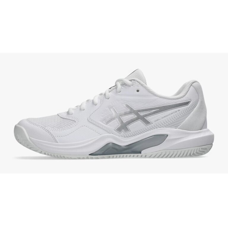 Asics Tennisschuhe Gel Dedicate 9 Clay/Sandplatz weiss/silber Damen