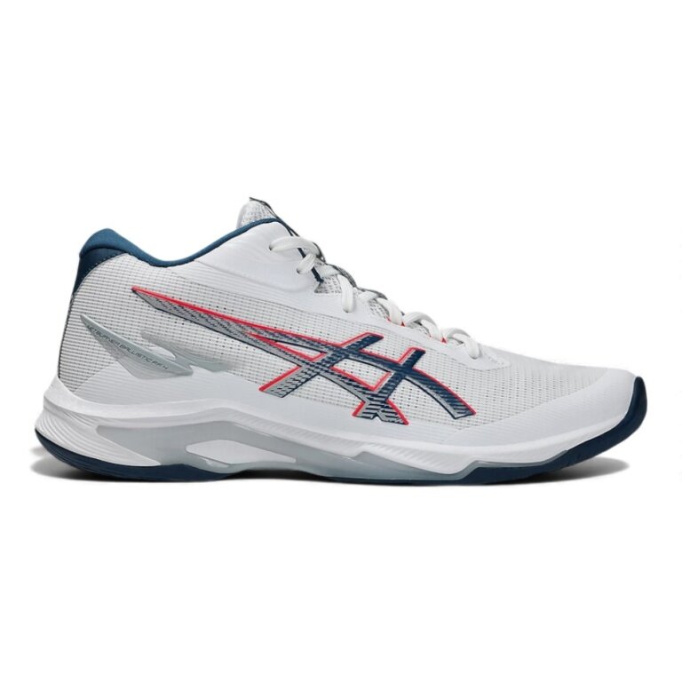 Asics Volleyball-Hallenschuhe Netburner Ballistic FF MT 4 (mittelhoch) 2025 weiss/makoblue Herren