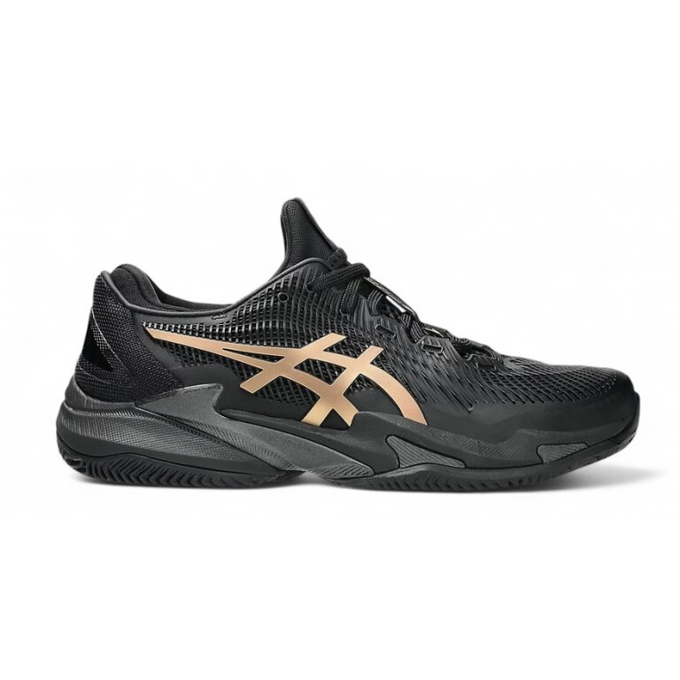 Asics Tennisschuhe Gel Court Novak FF 3 Night Energy Clay/Sandplatz/Stabilität 2025 schwarz/gold Herren
