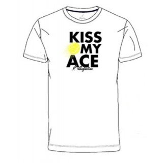 Australian Tennis-Tshirt Kiss My Ace weiss Herren