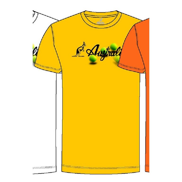Australian Tennis Tshirt Australian Balls (Baumwolle) gelb Herren