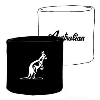 Australian Schweissband Standard Handgelenk schwarz/weiss - 2 Stück