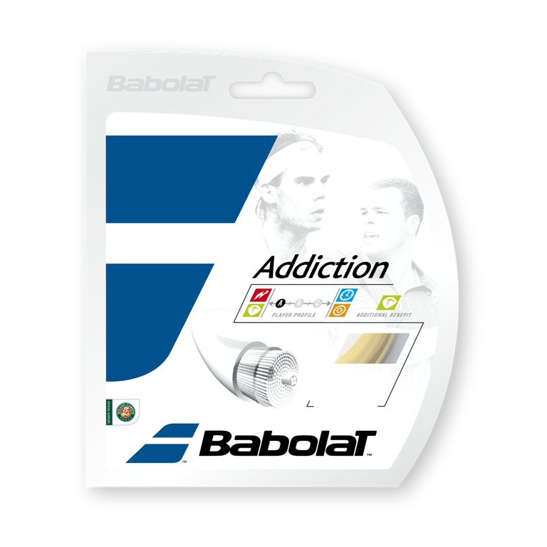 Besaitung mit Tennissaite Babolat Addiction (Touch+Armschonng) natur