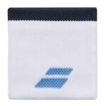Babolat Schweissband Logo Handgelenk weiss/blau - 2 Stück