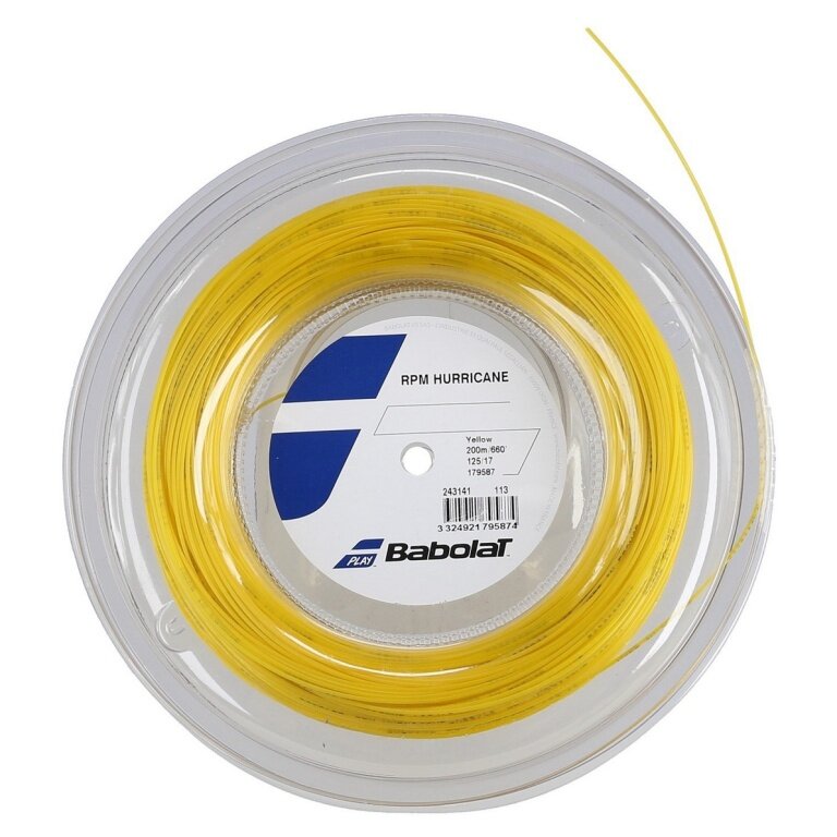 Babolat Tennissaite RPM Hurricane (Haltbarkeit+Spin) gelb <b> 12 Meter von der Rolle</b>