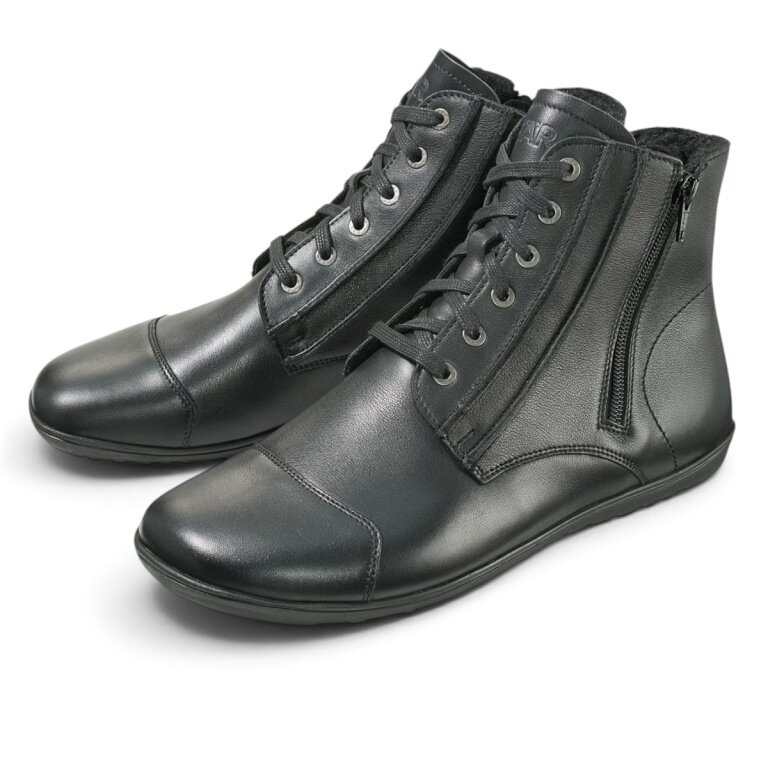 Bär Stiefelette Jason (Barfschuhe, Rindnappaleder) schwarz Herren