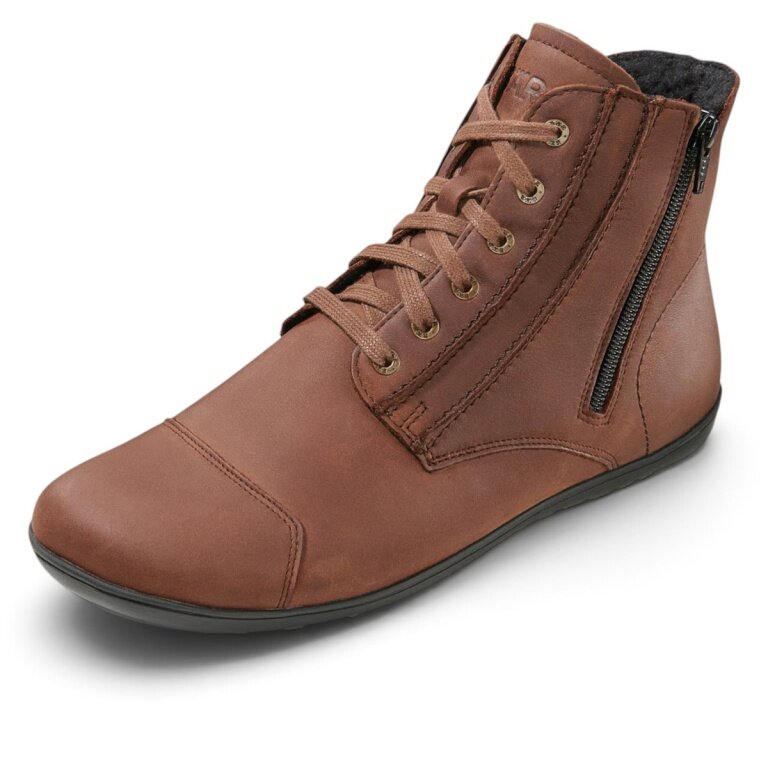 Bär Stiefelette Jason (Barfschuhe, Rindnappaleder) dunkelbraun Herren