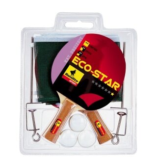 Bandito Tischtennisschläger Set Eco Star (2x Schläger, 3x Bälle, 1x Netz) - 1 Set