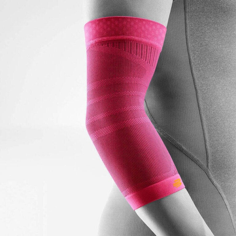 Bauerfeind Ellenbogenbandage Compression Elbow Support (nahtloses Kompressionsgestrick) pink 1er