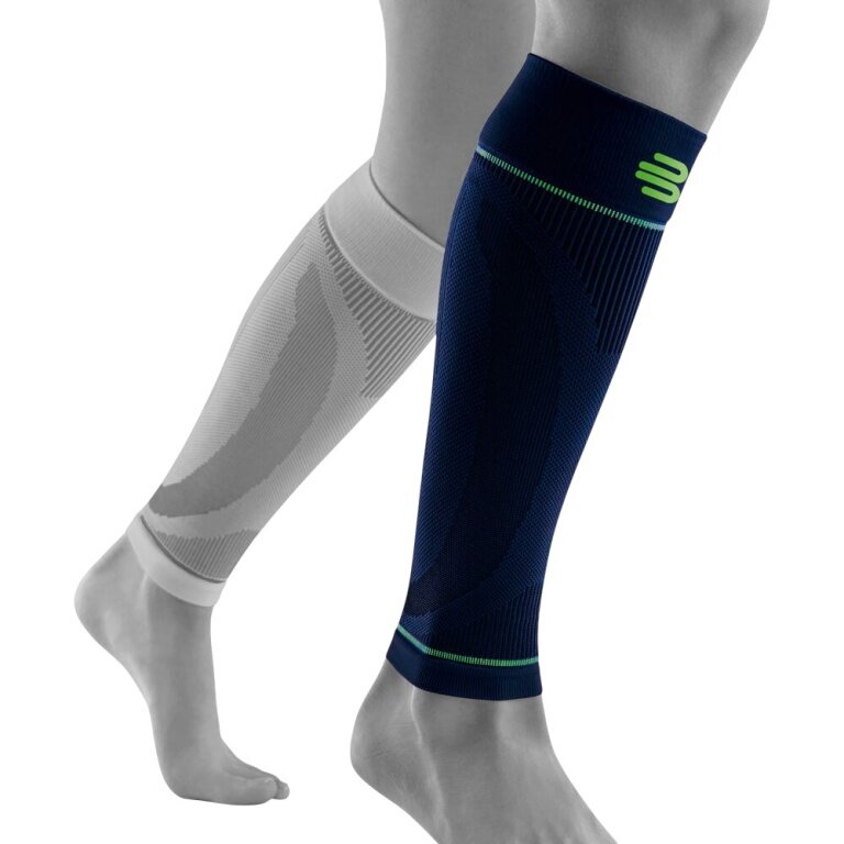 Bauerfeind Sports Waden Kompressionsstulpen Compression Lower Leg Sleeves Long navyblau - 2 Stück