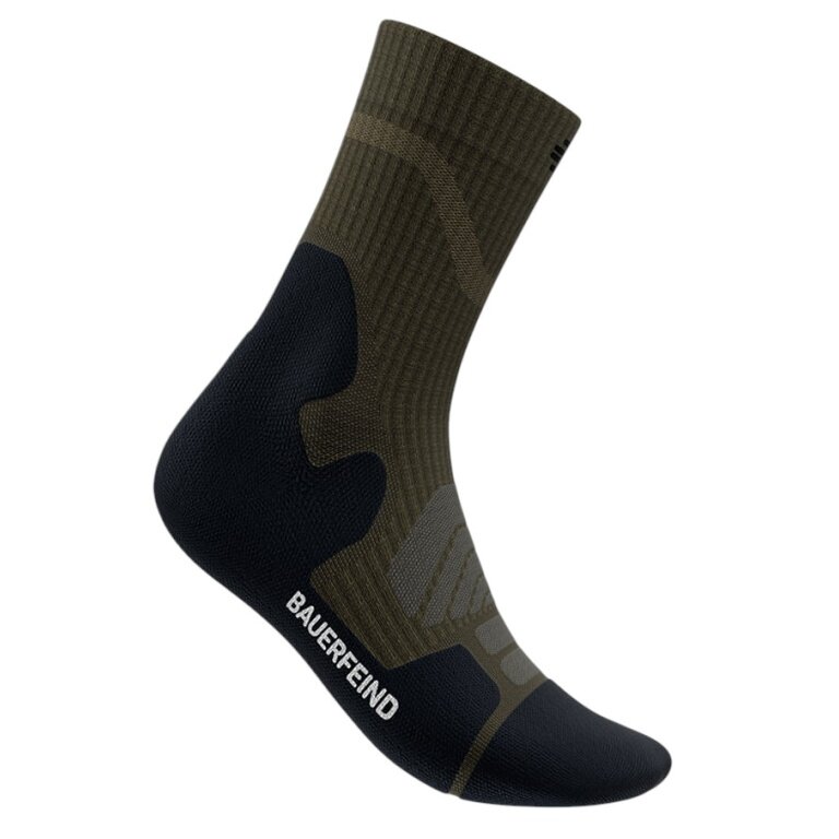 Bauerfeind Sportsocke Outdoor Merino Mid Cut (Kompressionssocke) dunklegrün Herren - 1 Paar