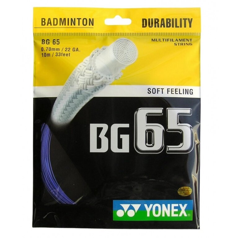 Besaitung mit Badmintonsaite Yonex BG65 blau