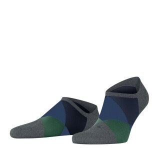 Burlington Tagessocke Sneaker Clyde (Argyle-Muster) carbongrau Herren - 1 Paar