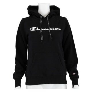 Champion Kapuzenpullover (Hoodie gefüttert) American Classic Logo Schriftzug schwarz/weiss Damen