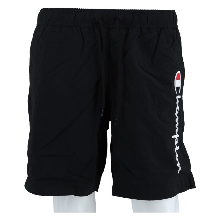 Champion Freizeithose (mit Innennetz) Short mit Logo-Schriftzug schwarz Herren