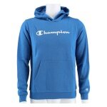 Champion Kapuzenpullover (Hoodie) Big Logo Print gefüttert hellblau/weiss Jungen