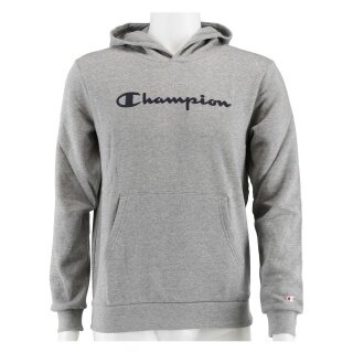 Champion Kapuzenpullover Hoodie Big Logo Print (gefüttert) hellgrau Kinder