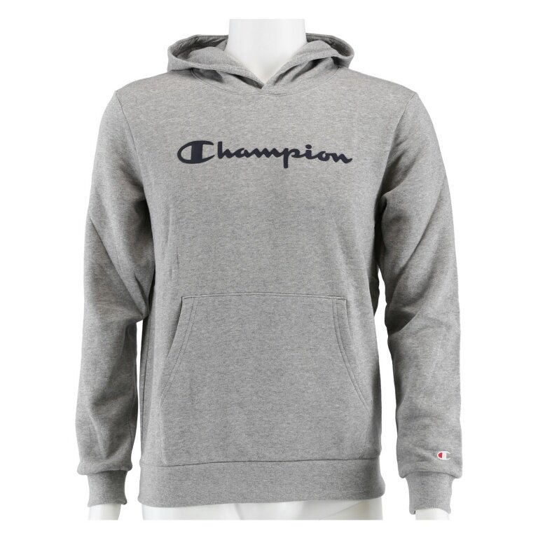 Champion Kapuzenpullover Hoodie Big Logo Print (gefüttert) hellgrau Kinder