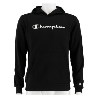 Champion Kapuzenpullover Hoodie Big Logo Print (gefüttert) schwarz Kinder