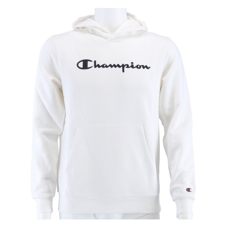 Champion Kapuzenpullover Hoodie Big Logo Print (gefüttert) weiss Kinder