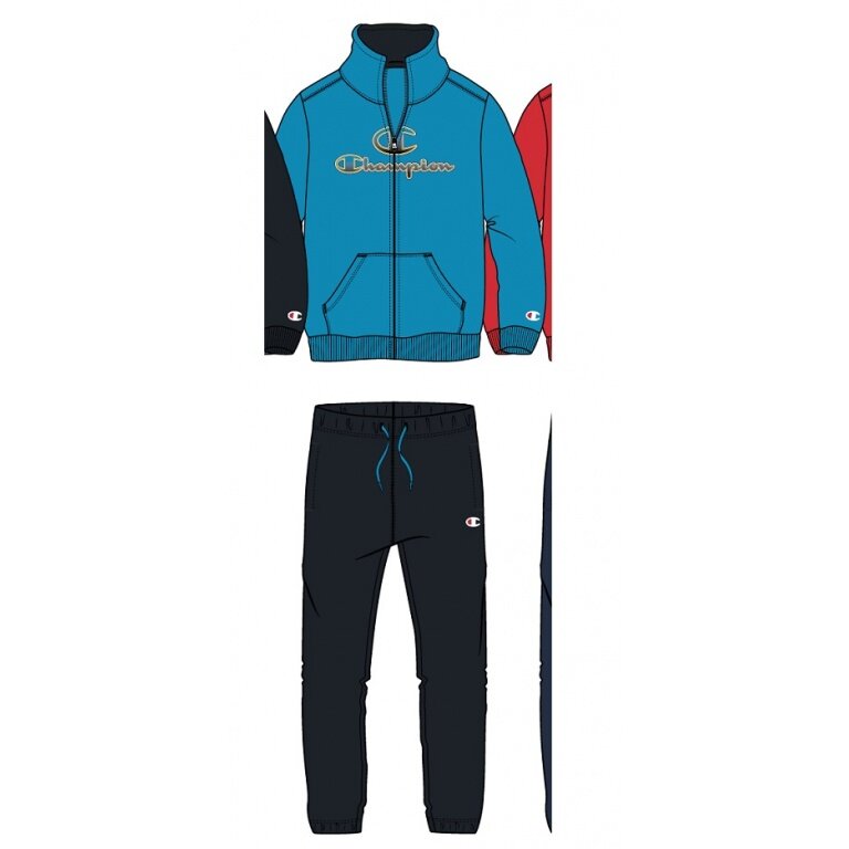 Champion Trainingsanzug Logo hellblau/navy online (Jacke&Hose Jungen aus bestellen Baumwolle)