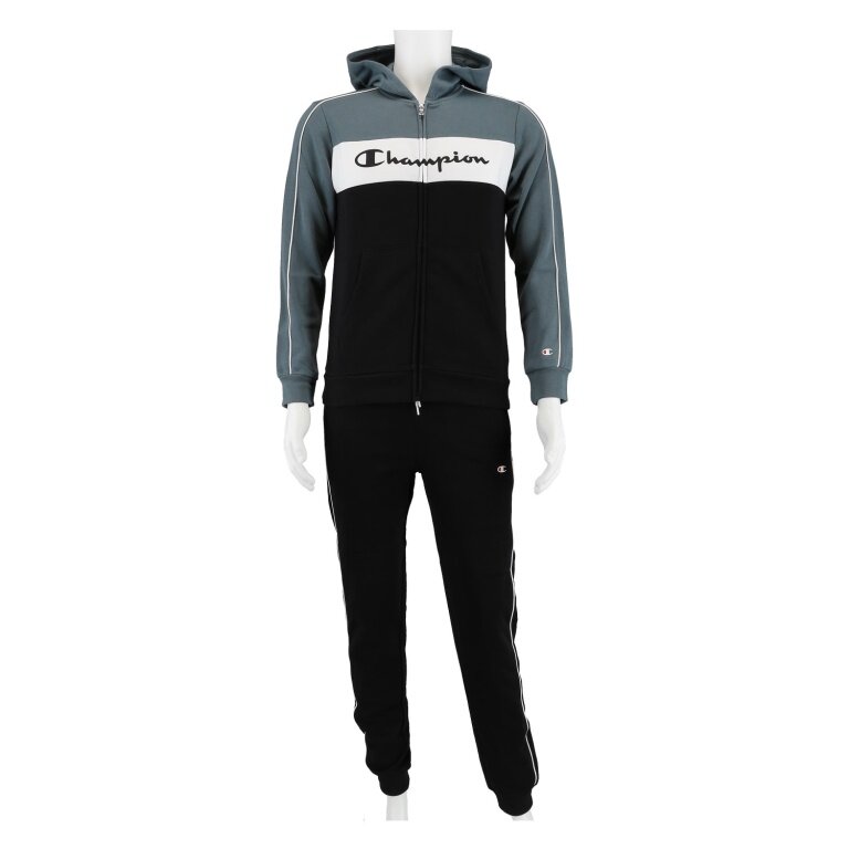 Champion Trainingsanzug in Farbblockoptik (Jacke&Hose aus Baumwolle)  dunkelgrau/schwarz Kinder online bestellen