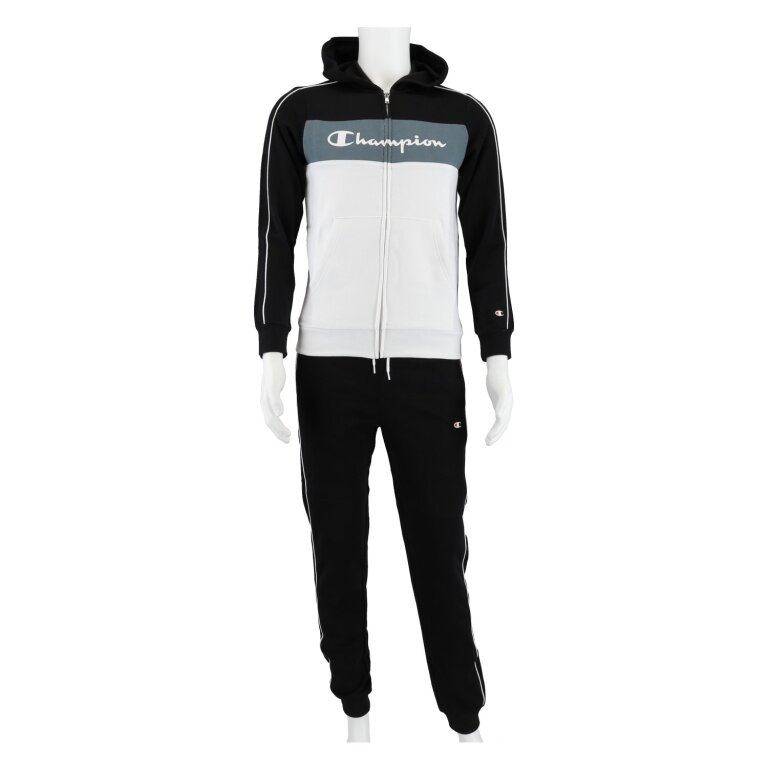 Kinder Baumwolle) in online /weiss schwarz Champion Trainingsanzug Farbblockoptik aus (Jacke&Hose bestellen