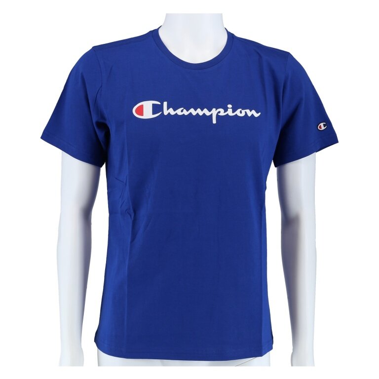 Champion Freizeit-Tshirt (Baumwolle) Crew mit Logo-Schriftzug royalblau Kinder