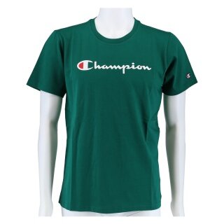 Champion Freizeit-Tshirt (Baumwolle) Crew mit Logo-Schriftzug grün Kinder