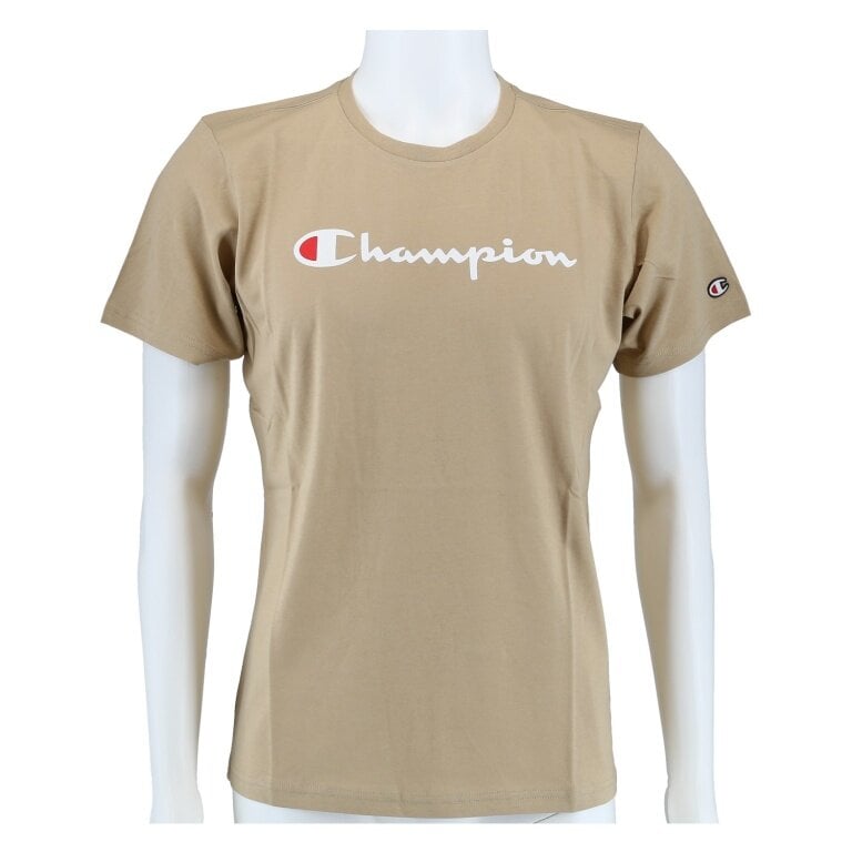 Champion Freizeit-Tshirt (Baumwolle) Crew mit Logo-Schriftzug beige Kinder