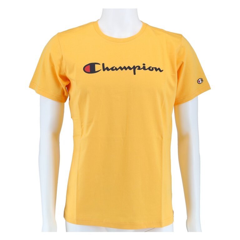 Champion Freizeit-Tshirt (Baumwolle) Crew mit Logo-Schriftzug gelb Kinder
