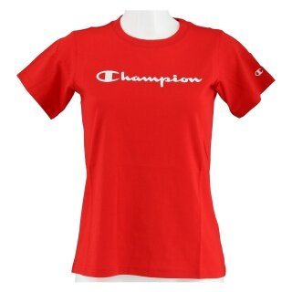 Champion Freizeit-Tshirt (Baumwolle) Classic Big Logo Schriftzug rot Mädchen