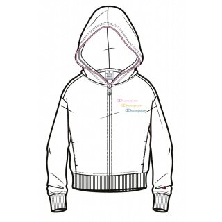 Champion Kapuzenpullover Hoodie Fullzip (Baumwolle) weiss Mädchen